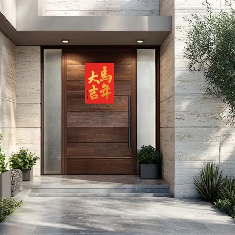 2026馬年春聯 |  馬年大吉 | 書法春聯 | 新春佈置  | 喬遷禮 - 壁貼/牆壁裝飾 - 紙 紅色