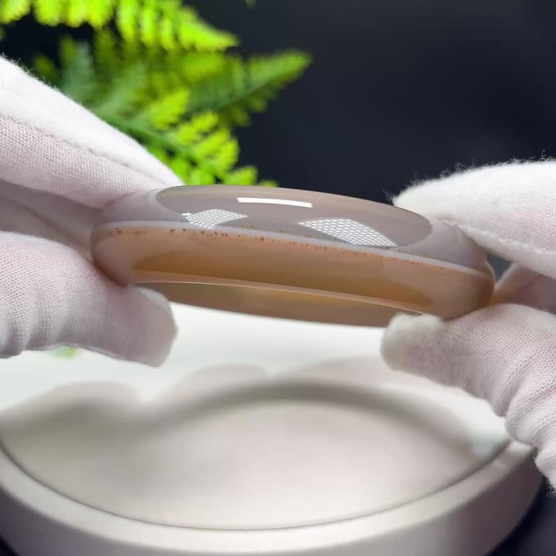 優質 糖灰景觀瑪瑙手鐲 60MM 高冰透起剛 聚寶盆一線天 意境樹景 - 手鍊/手環 - 半寶石 