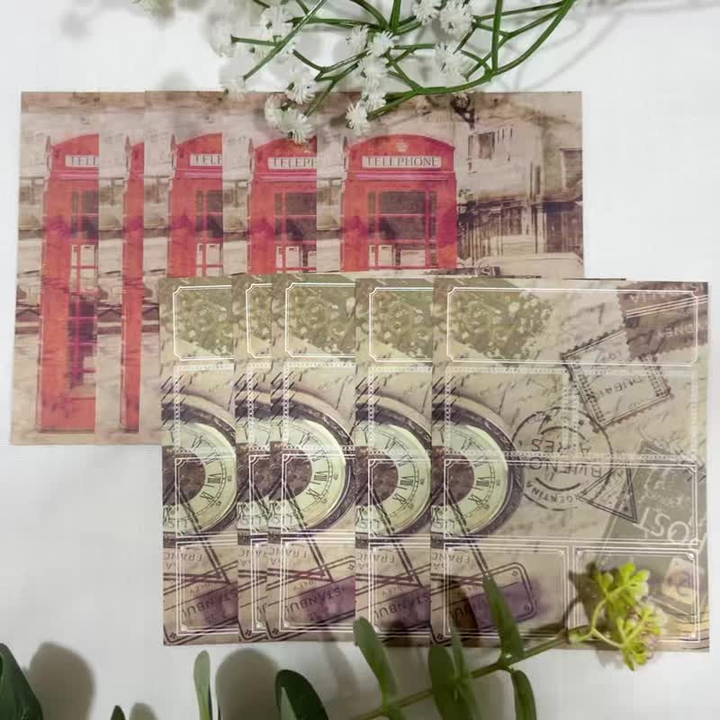 Soojinia-London Theme Stickers 10PCS - 貼紙 - 紙 