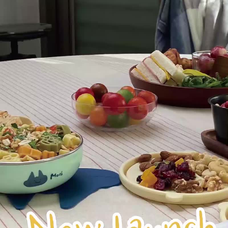 抗菌可微波Essten水晶點心碗四件組(不鏽鋼上蓋)∣Moek X Jesper - 寶寶/兒童餐具/餐盤 - 不鏽鋼 銀色