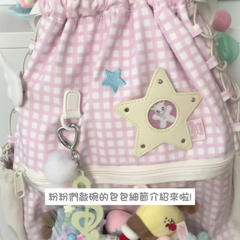 Vanwalk 台灣官方-千禧派對系列-Lovely Melody透明束口包 - 束口袋/束口背包/水桶包 - 聚酯纖維 多色