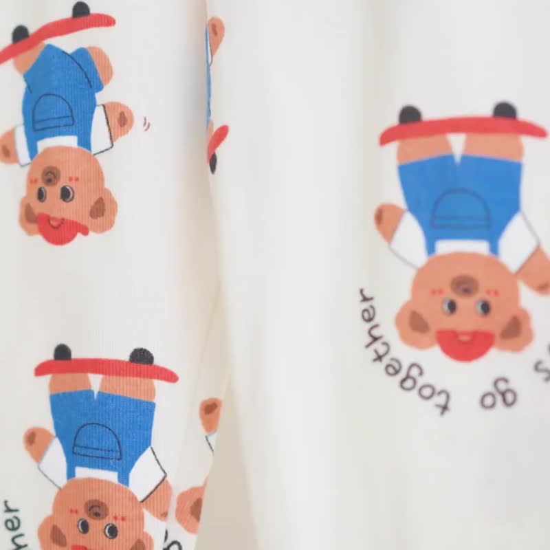 Peach Happy Bear-Yunrou Cotton Vest Korean Children's Clothing-K533S - เสื้อยืด - ผ้าฝ้าย/ผ้าลินิน สึชมพู