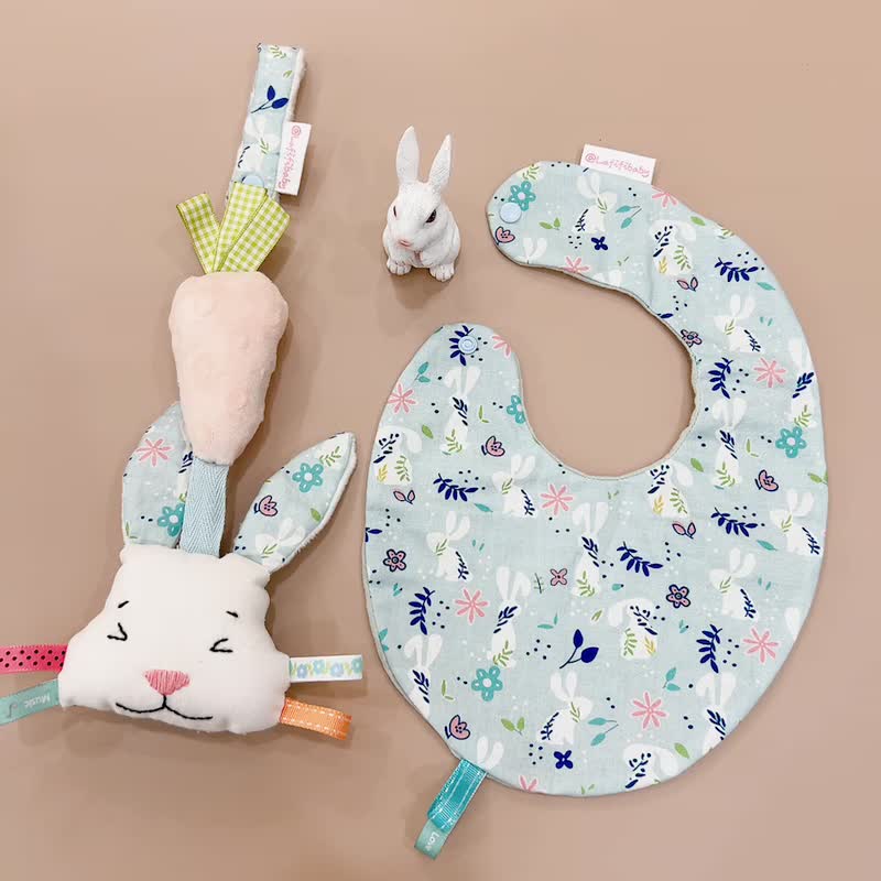 Bunny Garden Baby Full-Month Shower Gift Box - ของเล่นเด็ก - ผ้าฝ้าย/ผ้าลินิน สีน้ำเงิน
