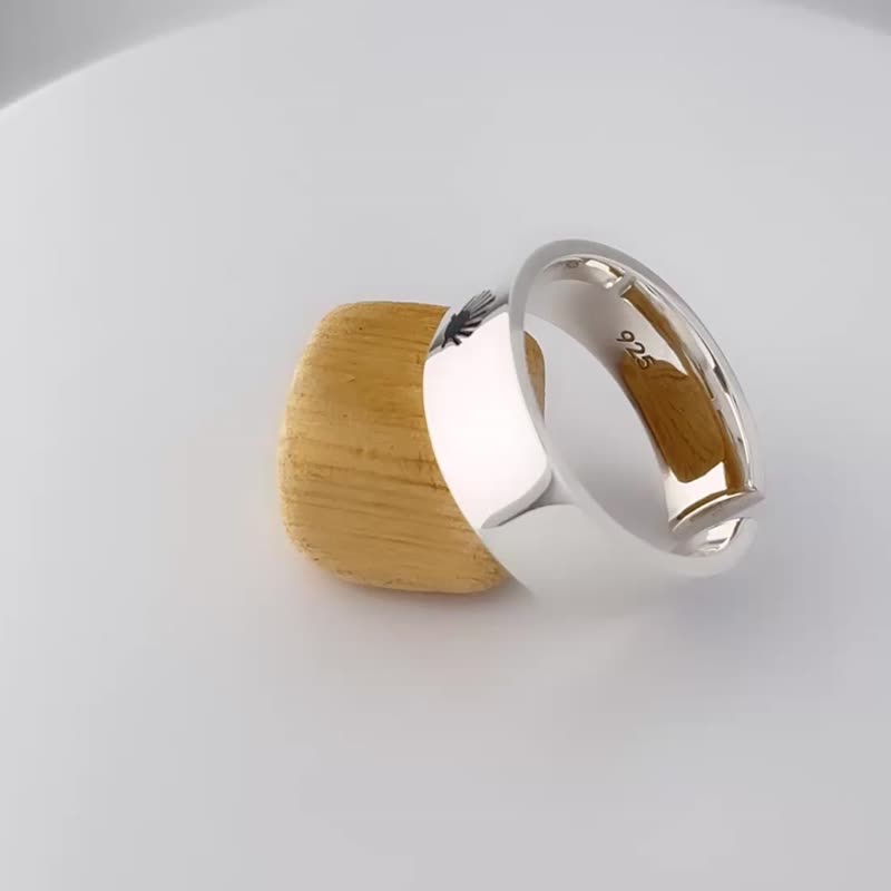 925 Sterling Silver Open Ring Santiago for Man - Designed in Italy - 戒指 - 純銀 銀色