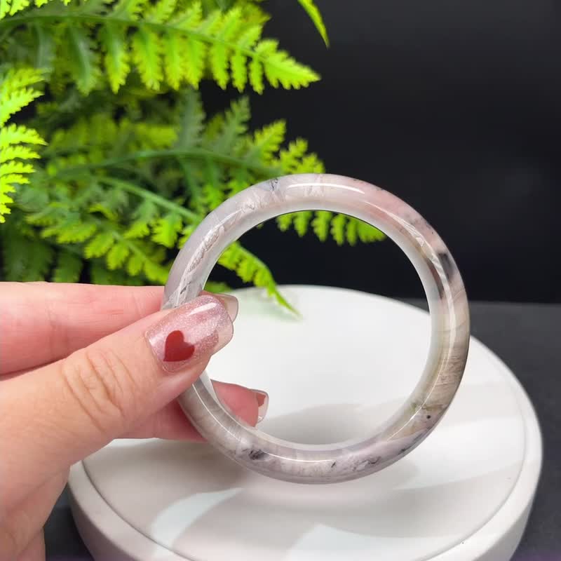 High-quality Burmese tree jade bracelet 56MM Ice-smooth high-porcelain sky eye thousand-layer annual ring pattern colorful meditation wisdom - สร้อยข้อมือ - หยก หลากหลายสี