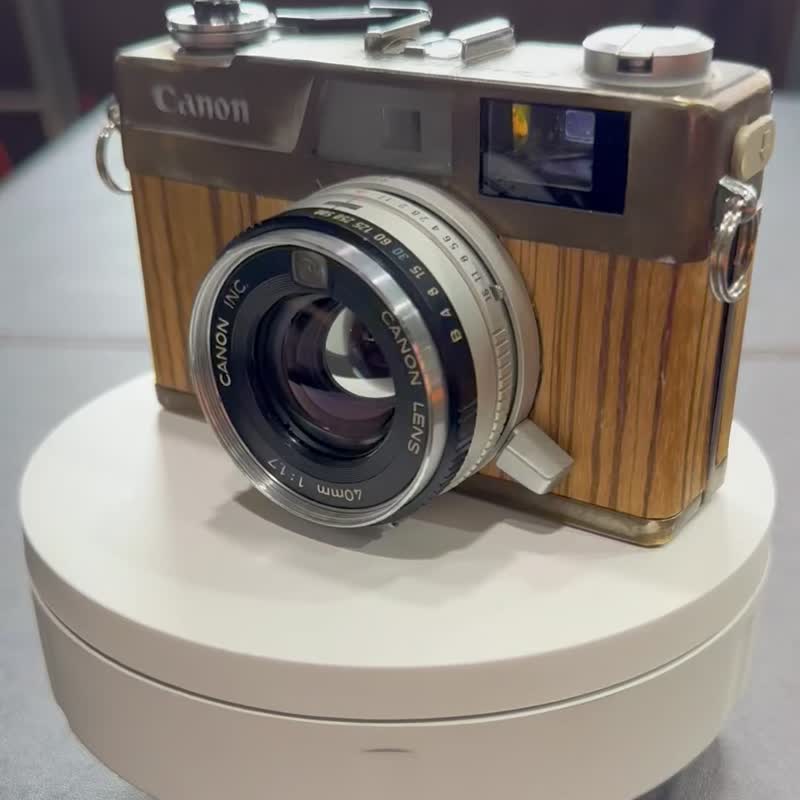 135 film Canon QL17 Canonet wooden style film camera film 85% new - กล้อง - โลหะ สีกากี