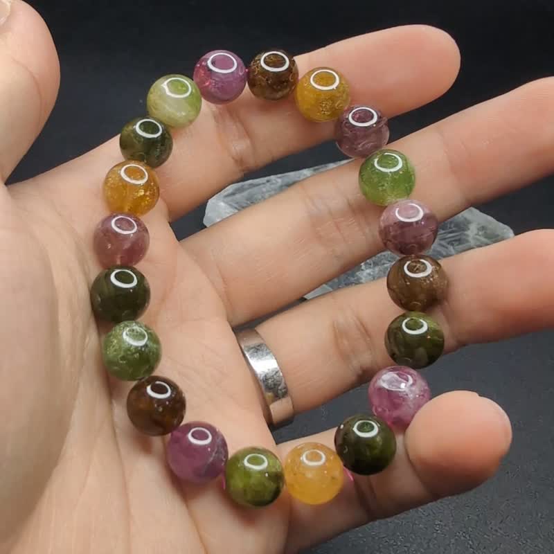 【訂製品】碧璽 Tourmaline 9.5mm 手串 手鍊 天然水晶 水晶手鍊 - 手鍊/手環 - 水晶 