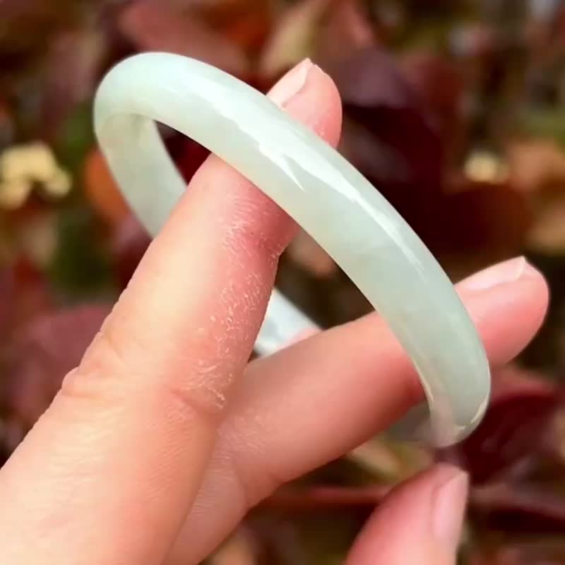 冰種 緬甸翡翠 A玉 玉鐲 • 糯冰種果綠翡翠福鐲 - 手鍊/手環 - 玉石 綠色