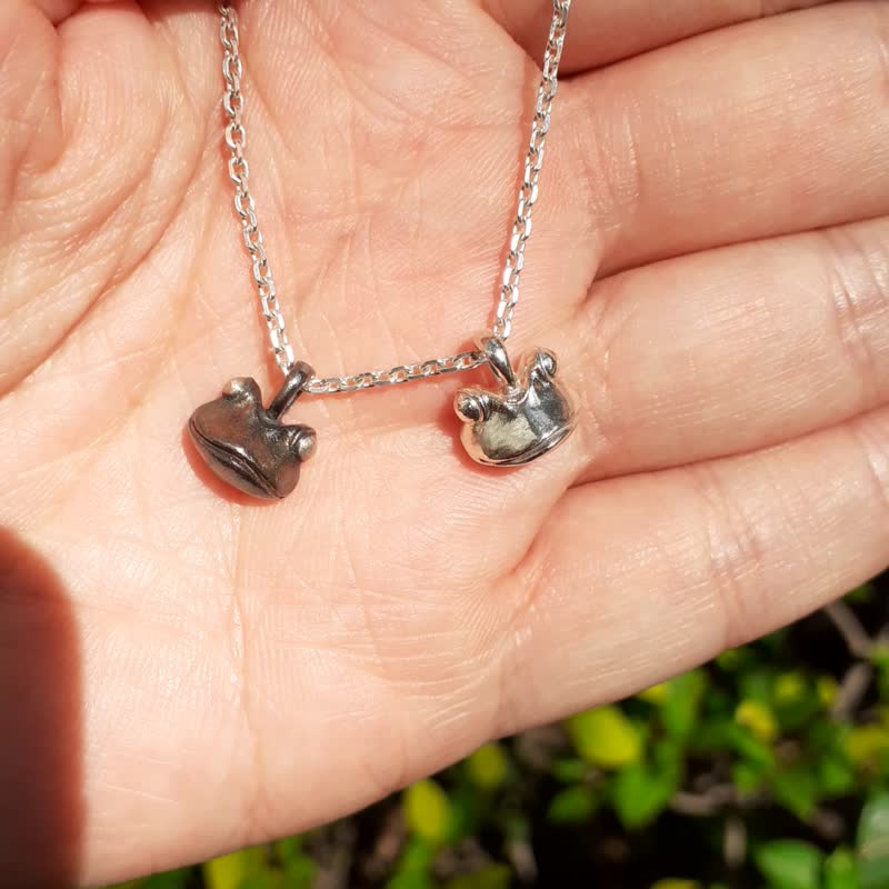 cute frog pendant - Necklaces - Sterling Silver Silver