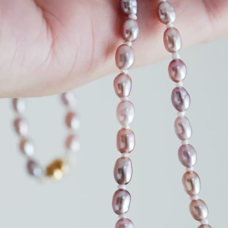 淡水パール 14kgf ネックレス オールノットネックレス 冠婚葬祭 - 項鍊 - 珍珠 粉紅色