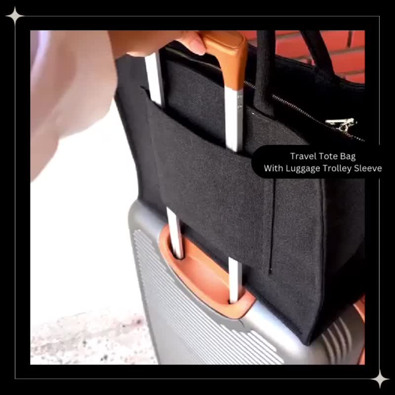 Luggage Tote With Trolley Sleeve (Multi - Functional Weekender Bag) - 行李箱 / 旅行喼 - 防水材質 多色