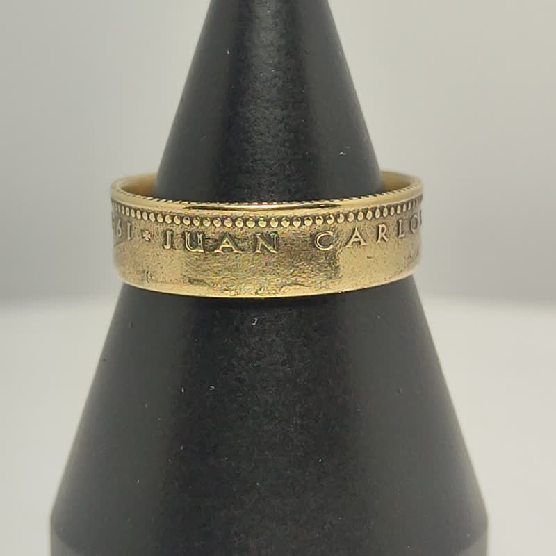 Spain Coin Ring 1 peseta 1980, Spain Ring Man, Authentic Spain Coin Ring - 戒指 - 其他金屬 