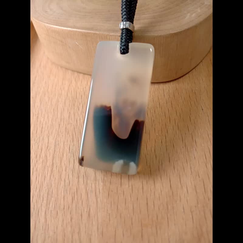 項鍊 簡潔設計-意象天景 海洋玉髓/中性設計簡單搭配雙面配戴/ - 項鍊 - 玉石 透明
