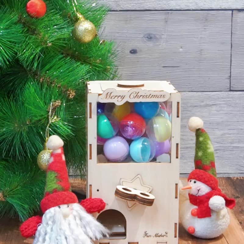 [DIY Handmade Gift] Mini Wooden Mini Gacha Toy Machine-Free 15 Gacha Toy Customized Gifts - งานไม้/ไม้ไผ่/ตัดกระดาษ - ไม้ ขาว
