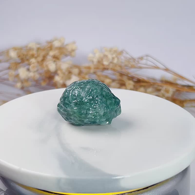飄花翡翠刺蝟 | 天然A貨翡翠 | 送禮 - 其他 - 玉石 綠色