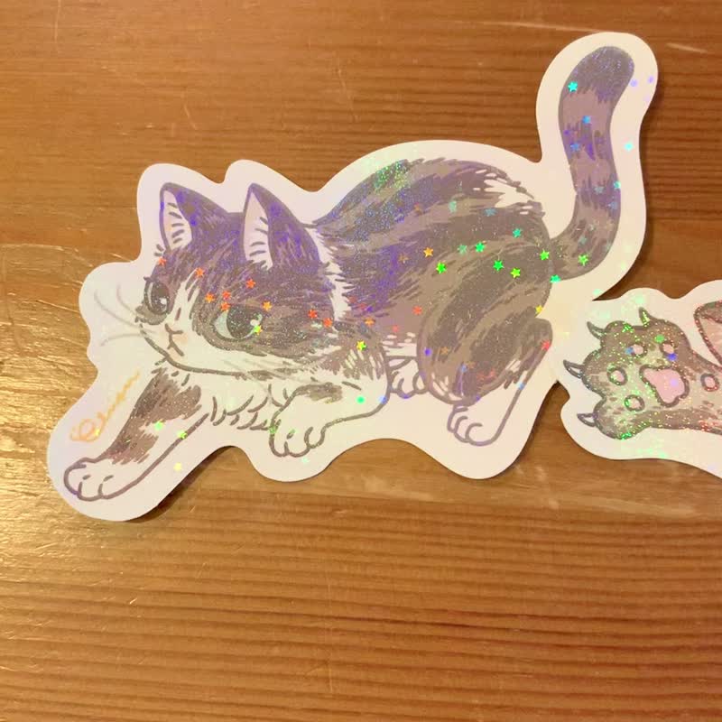 Chiya 閃星星貼紙 共兩款 Meow no cat, no life 系列 - 貼紙 - 其他材質 白色