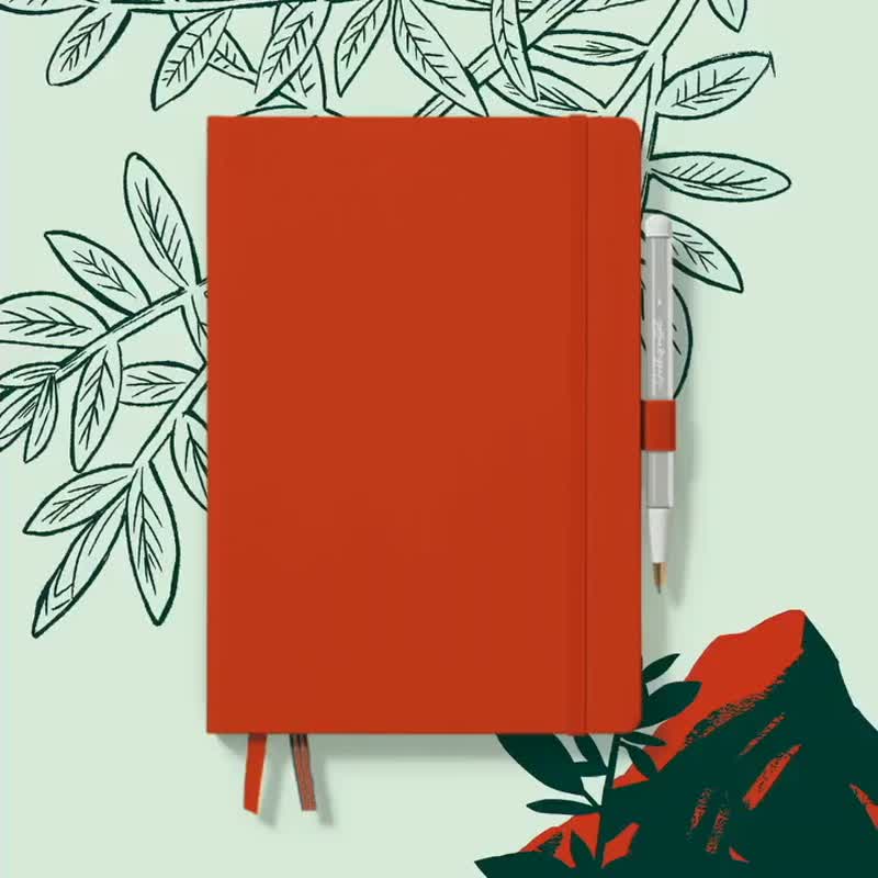 German Lighthouse Notebook | A5 Dot Hard Case | Notebook Fox Red - Notebooks & Journals - Paper Red