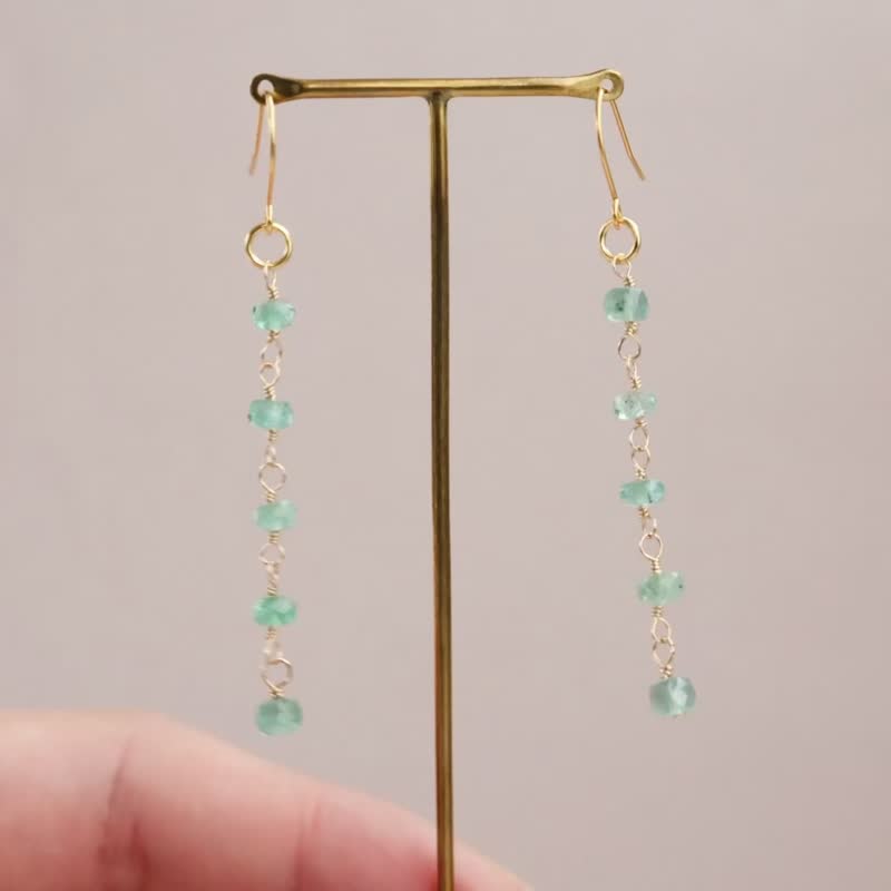 Emerald Pierced Clip-On Charms - Earrings & Clip-ons - Semi-Precious Stones Green