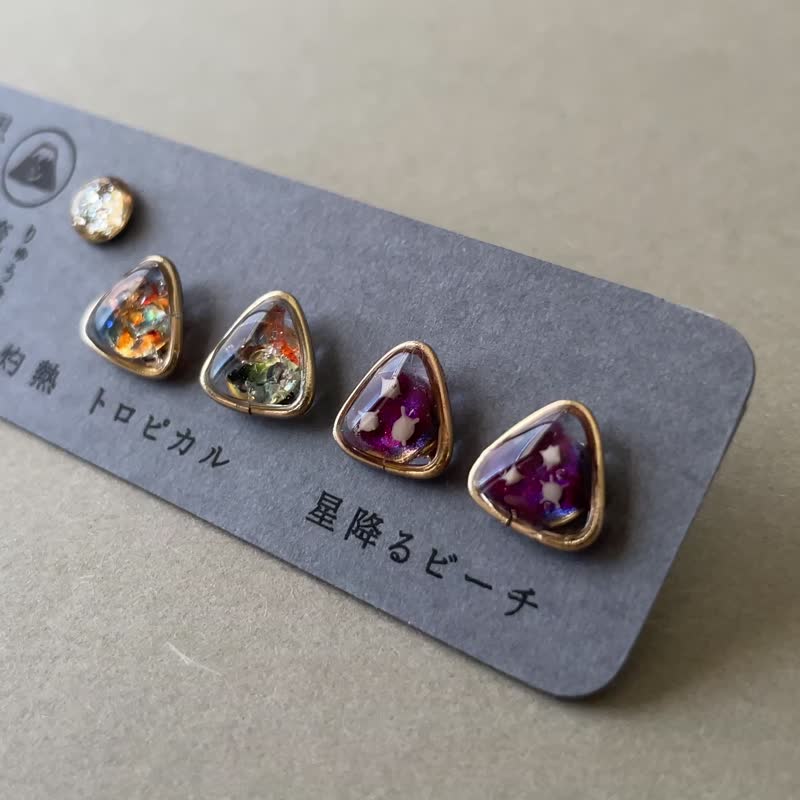 [Japan Region Set] Okinawa Set (Earrings only) - ต่างหู - เรซิน หลากหลายสี