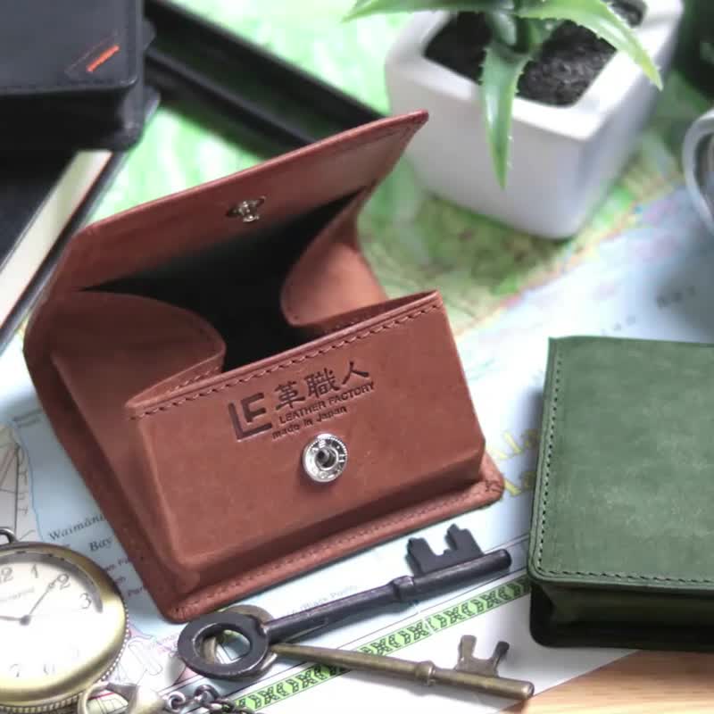 革職人 LEATHER FACTORY【MARGOT Box Coin Case】Made in Japan - Coin Purses - Genuine Leather Multicolor