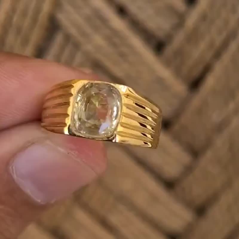 Canary yellow sapphire flawless super clean and clear yellow sapphire 18k yellow - 戒指 - 寶石 黃色