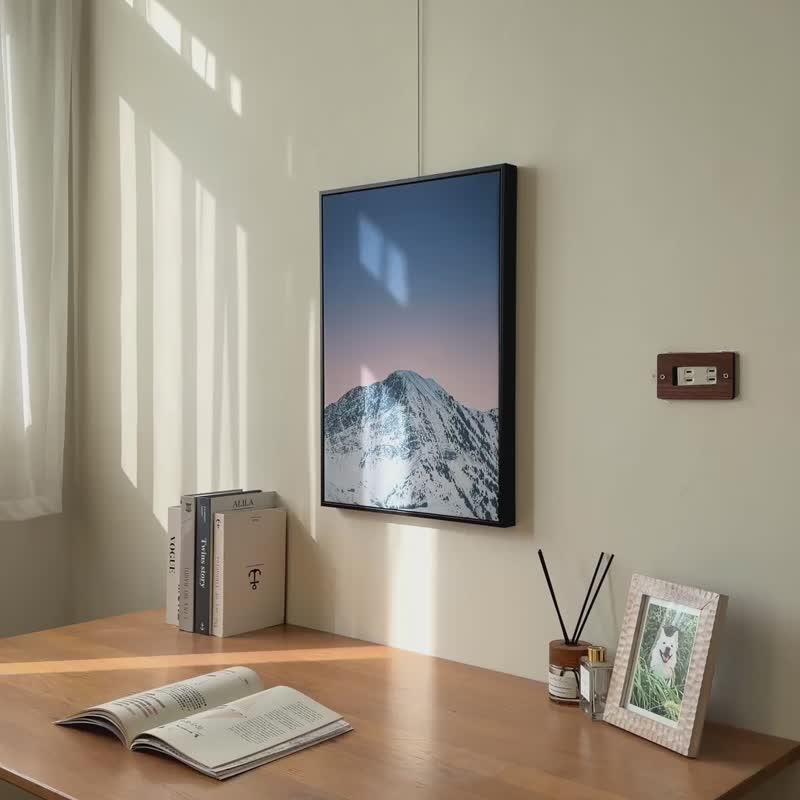 [Slight Imperfection Special Offer] [Clearance Item] Snow-Capped Peaks - Bedroom Wall Art - โปสเตอร์ - ผ้าฝ้าย/ผ้าลินิน สีเงิน
