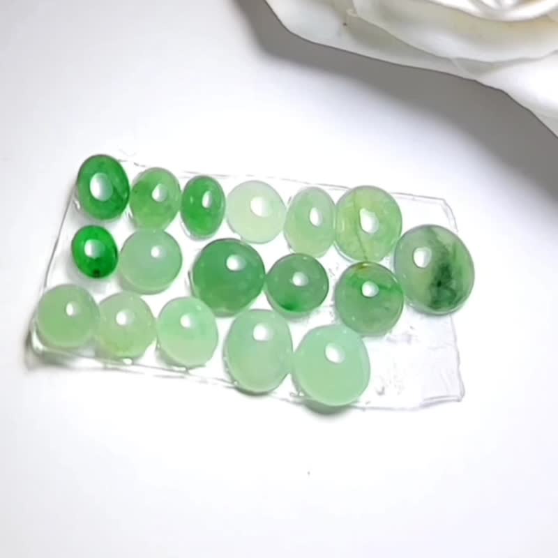 緬甸a貨翡翠冰綠蛋面一手裸石批發價 - 其他 - 玉石 