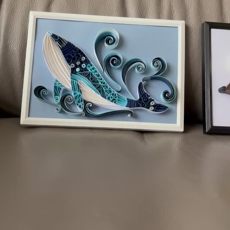 衍紙藝術畫材料包/雛菊、刺蝟、貓、樹、鯨魚 - 木工/竹藝/紙雕 - 紙 