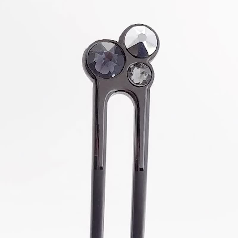 夏秋限定 / KANZASHI Hair pin / Luminous jewelry - Mid night - 髮夾/髮圈 - 其他金屬 黑色