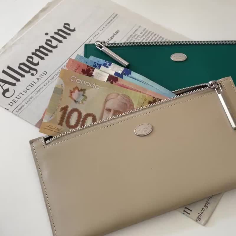 (Exclusive Limited) The Ally from Korea | SALLY WALLET | MUS/GN/CA/IVO | Money - กระเป๋าสตางค์ - หนังแท้ สีกากี