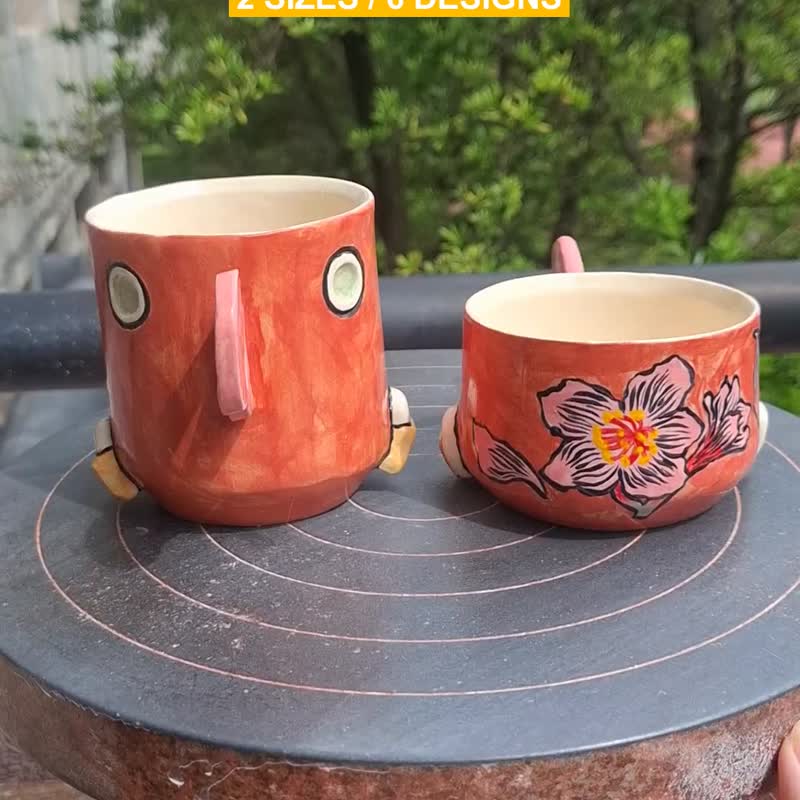【陶版成型】馬克杯/咖啡杯–大鼻子精靈杯杯 - 咖啡杯/馬克杯 - 陶 多色