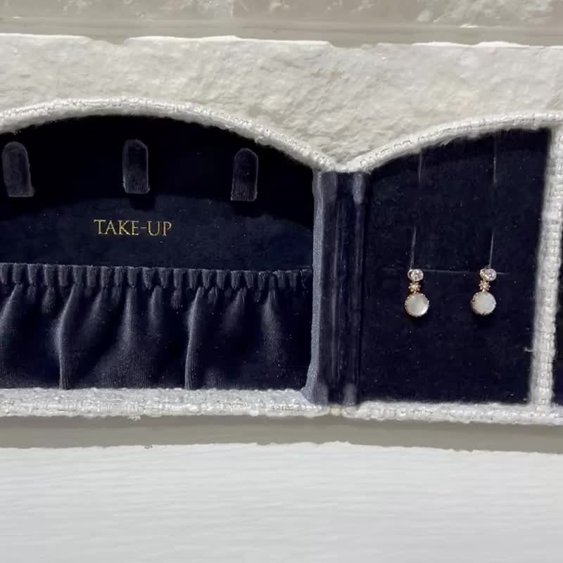 【冬季限定】18K/10K 白貝殼多用途耳環 【Edelweiss】 (黃金) - 耳環/耳夾/耳骨夾 - 貴金屬 