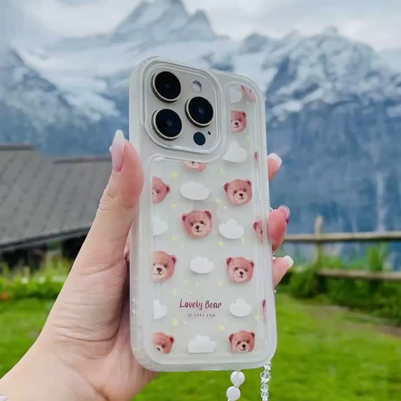 Customization | Lovely Bear Ver2 transparent air-like mobile phone protective case - Phone Cases - Plastic 