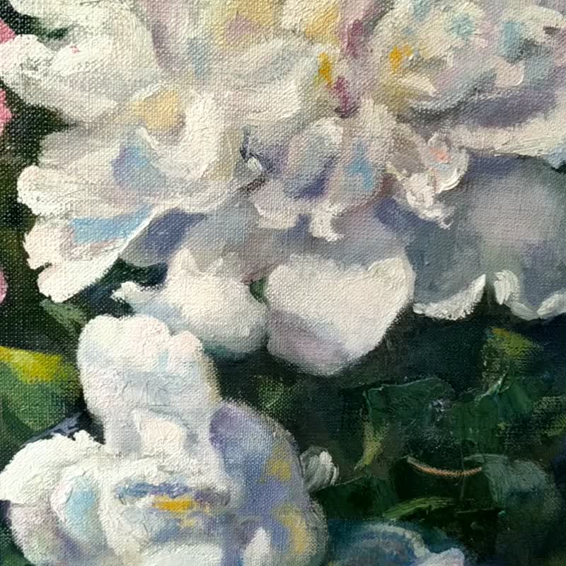 Peonies Painting Original Art Flowers Impressionism Original Art Floral Artwork - 海報/掛畫/掛布 - 其他材質 多色