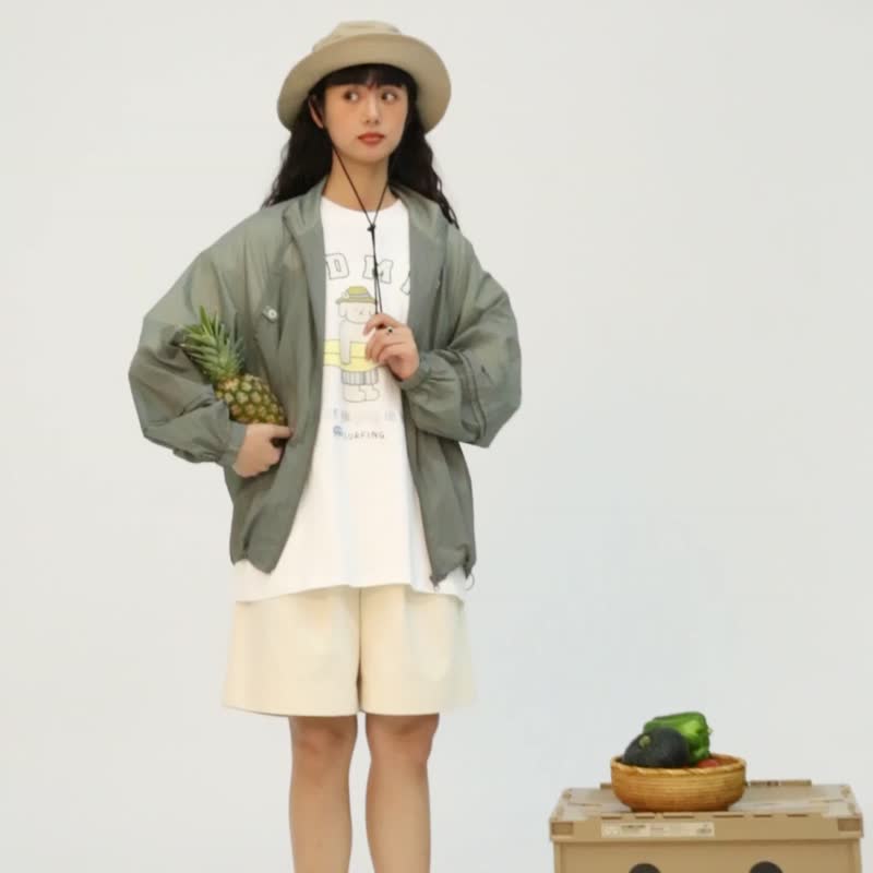 oddmaker 白色防曬女戶外露營設計休閒透氣百搭長袖薄外套夏上衣 - 女上衣/長袖上衣 - 其他人造纖維 