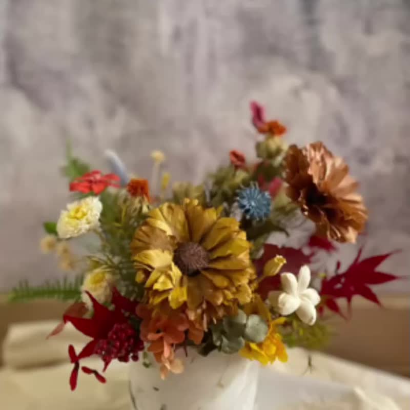 [Eternal Flower Gift] Autumn Everlasting Flower Gift/Opening Flower Gift/Promotion Flower Gift/Congratulation Flower Gift - Dried Flowers & Bouquets - Plants & Flowers 