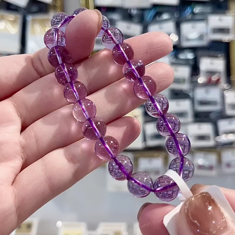 Small boutique see-through Bolivian amethyst amethyst hand bead bracelet, a Stone of wisdom that makes you popular with nobles. - Bracelets - Crystal Purple