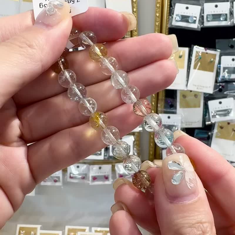 精品自用冰彩托帕石水晶手珠7.5mm21.30g增強表達能力說服力 - 手鍊/手環 - 水晶 多色