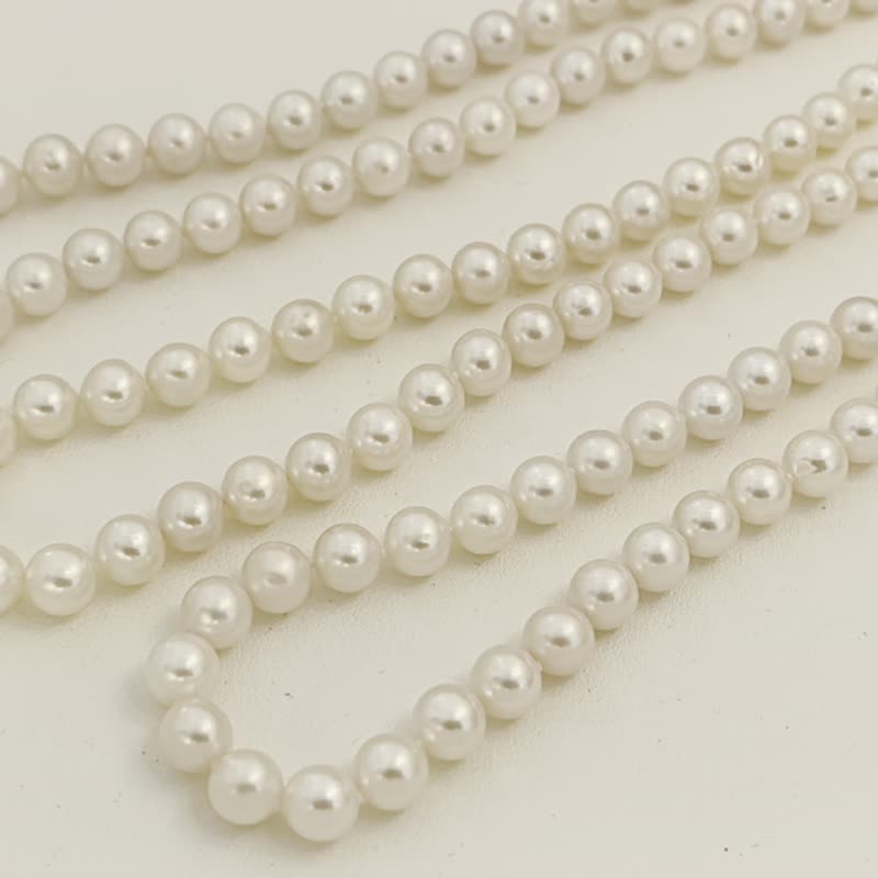 Akoya natural seawater pearl necklace with light cherry blossom pink - Necklaces - Pearl White