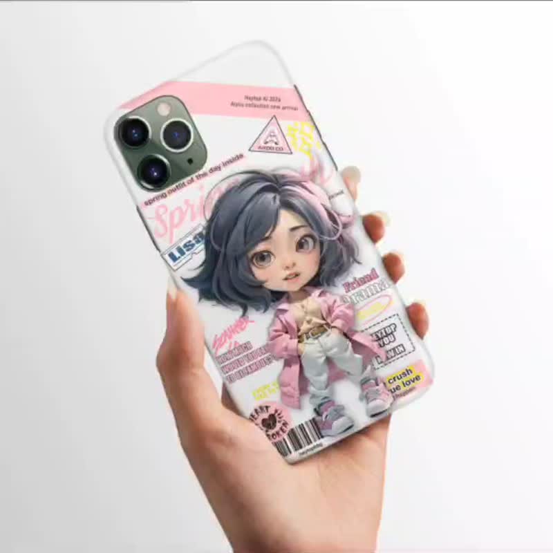 AI-Customized mobile phone case - Phone Cases - Acrylic Pink