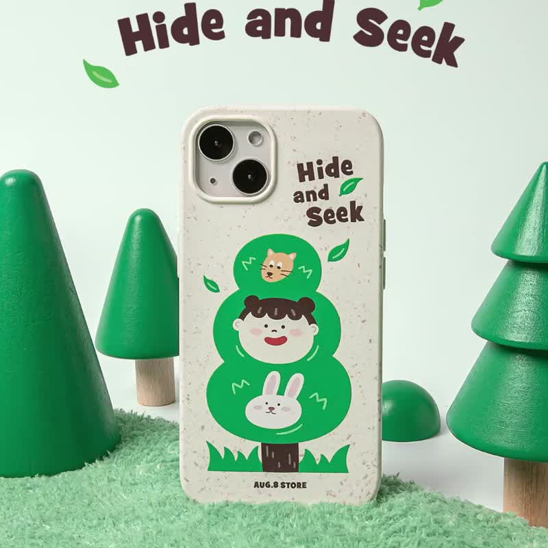 AUG8 STORE Hide and Seek Hide and Seek Fully Degradable iPhone Case Matte - เคส/ซองมือถือ - วัสดุอื่นๆ 