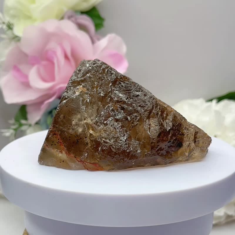 純天然稀有茶水晶原石礦 煙晶 財富健康105*90*55mm 茶晶原礦石 - 擺飾/家飾品 - 水晶 咖啡色