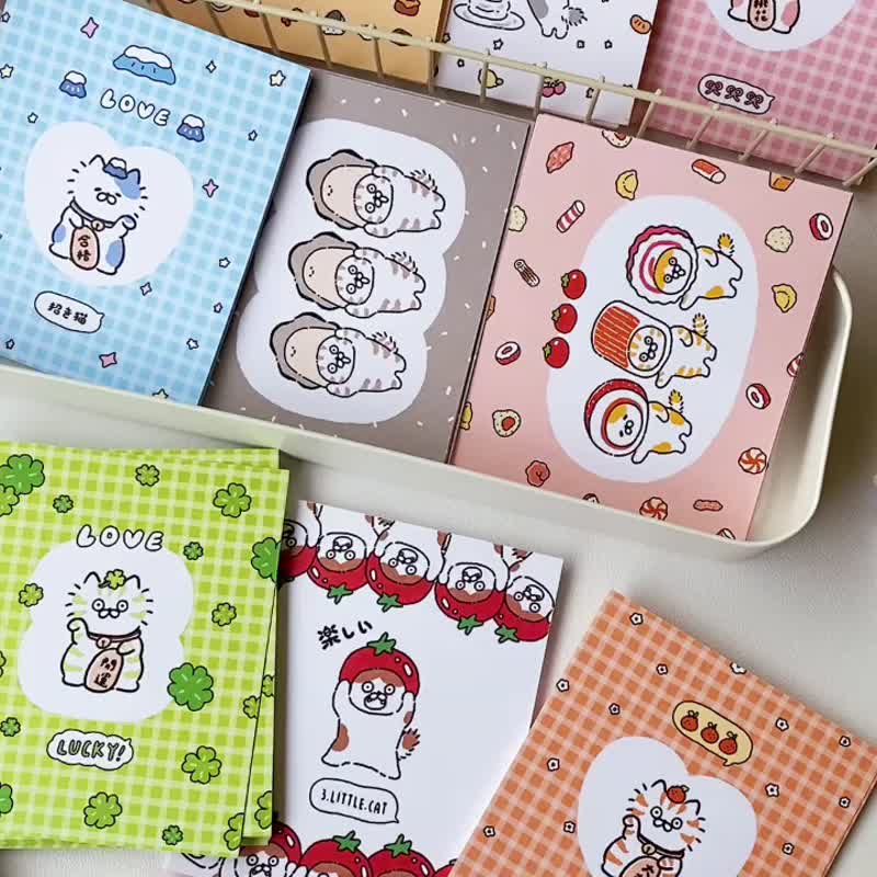 3小喵咪/喵咪派對雙面小卡/卡片/共12款 - 卡片/明信片 - 紙 多色