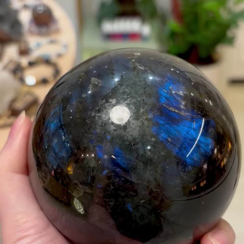 10cm blue light labradorite mysterious physical and mental health chakra healing meditation spirituality body and soul - ของวางตกแต่ง - คริสตัล สีน้ำเงิน
