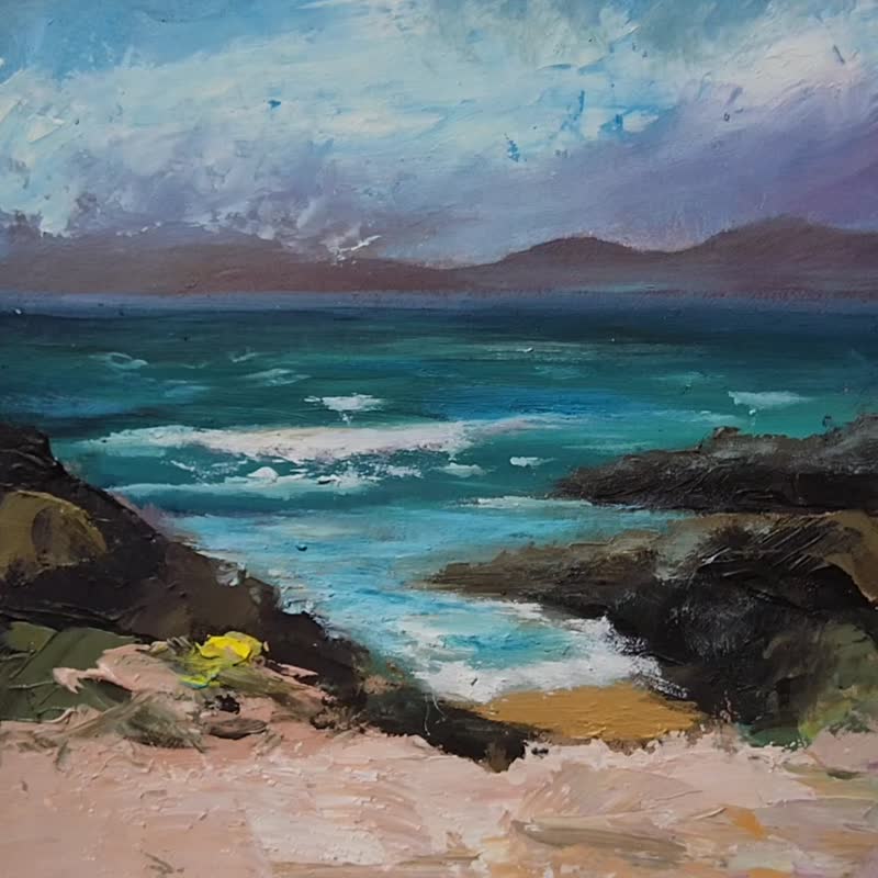 Big Sur Coastal Seascape Original Oil Painting - 插畫/繪畫/寫字 - 其他材質 