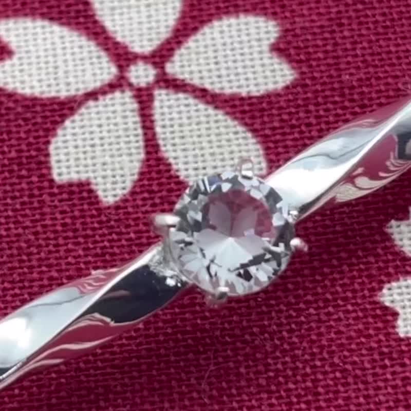 桜/水晶/ブレスレット/シルバー925/シルバーアクセサリー/和風/着物/日本製/送料無料 - 手鍊/手環 - 純銀 銀色