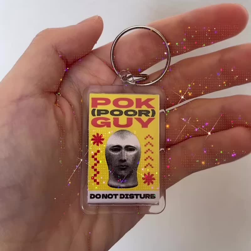 Pok (Poor) Guy | Handmade Keychain - Keychains - Plastic Multicolor