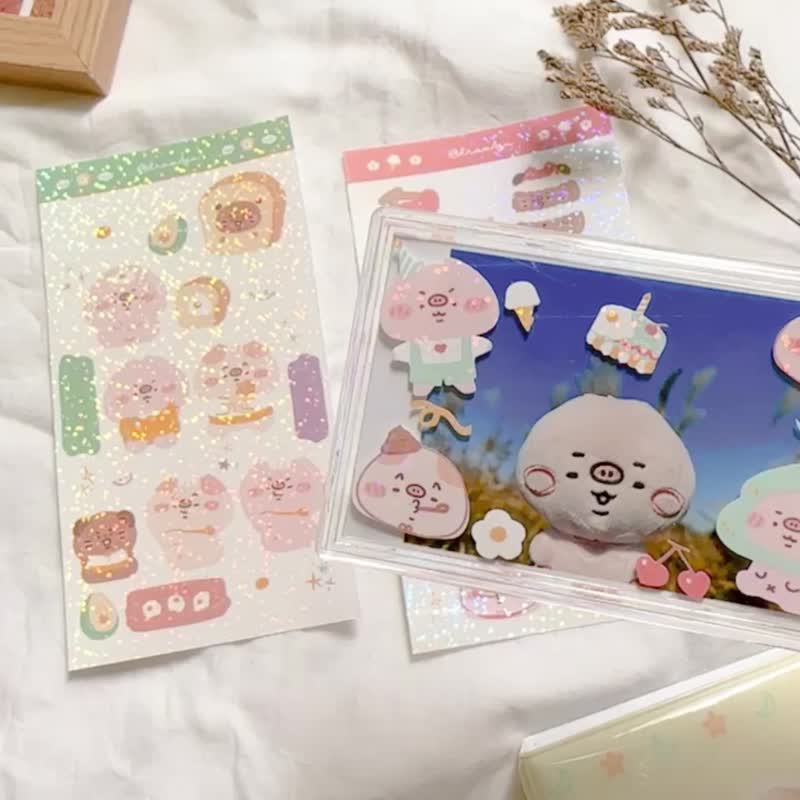 【Spot】Porpoise TunTun | Sparkling party stickers | Bread | Cute and original - Stickers - Paper 