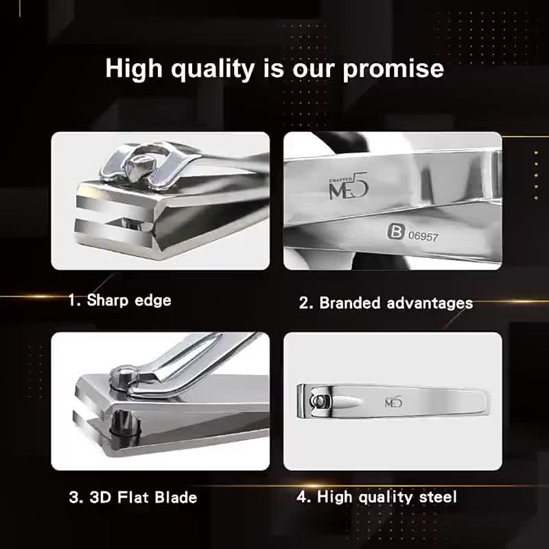 【ME5】3D Flat-Edge Nail Clippers - Global Lifetime Warranty - Other - Stainless Steel Silver