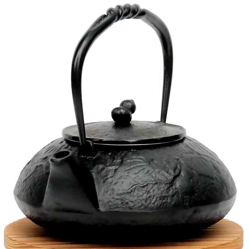 及富 南部鐵器 鐵瓶 鐵壺兩用茶壺 葫蘆0.5L 黑色 日本製 - 茶壺/茶杯/茶具 - 其他金屬 黑色